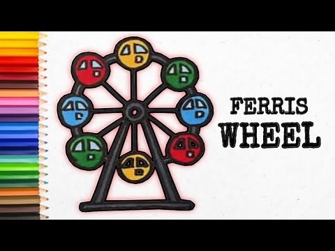 How to Draw FERRIS WHEEL | Amusement Park Ride | Step by Step | Fatima's Art and Craft