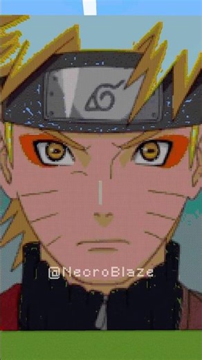 Naruto Sage Mode Pixel Art🔥 #minecraft #shorts #naruto
