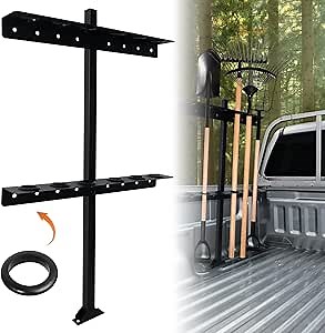 Trailer Racks for Lawn Equipment, Trailer Tool Rack Shovel Holder for Shovels, Rakes, Hoes, Landscape Hand Tool Rack for Open Trailers, Lawncare Trailer Accessories, with 6 Tool Holes&Rubber Grommets
