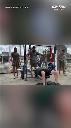HEGSETH WORKS OUT with U.S. troops during Guantanamo Bay visit