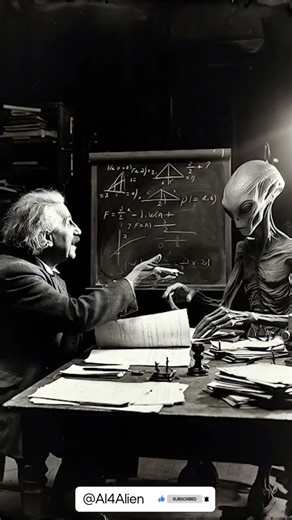 Einstein and aliens #alien #ai 👽