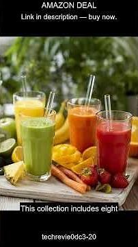 18-Pack Reusable Clear Glass Straws Set with Cleaners Perfect for Smoothies Milkshakes and More