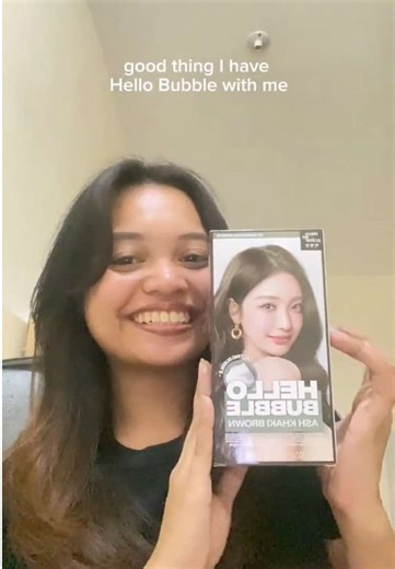 Hello Bubble Hair Color Transformation in Ash Khaki Brown