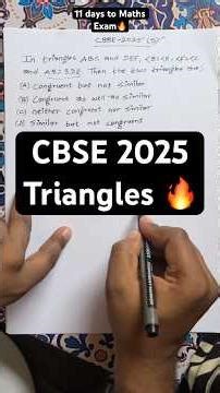 CBSE 2025 PYQ 🔥 Triangles MCQ | Similar or Congruent? 😱 | Boards 2026