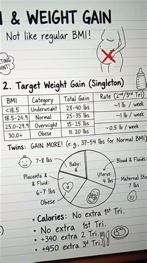 Pregnancy Weight Gain Explained | BMI Chart, Trimester-Wise Gain & Safe Guidelines #bmi #pregnancy