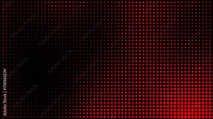 Halftone dot background. Abstract halftone dots pattern with red dot and black background. Halftone texture with dots. Dotted animated gradient.