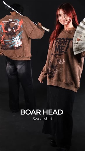 ComicSense on Instagram: "Pulling up to Infinity Castle like I’m about to fight an Upper Moon iykyk 🏯🤺🐗 [Demon slayer, kimetsu no yaiba, anime inspired, oversize sweatshirt, winter wear, Inosuke, infinity castle movie, Japanese theme, street wear] #animeclothing #animestyle #inosukehashibira #inosuke"