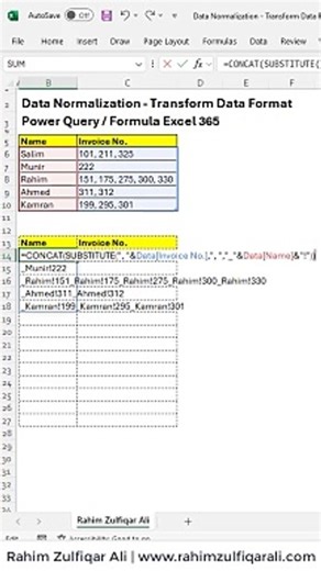 Data Normalization - Transform Data Format - Power Query and Formula Excel 365