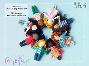 Mini Rag Doll Sewing Pattern: Clothes for 5" Dolls PDF Pattern English and French - Etsy