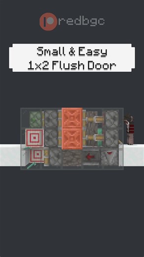 redbgc | Minecraft Redstone on Instagram: "Simple Small 1x2 Flush Door in #minecraft Resource Pack: RedRefinedRs #minecraftpe #redstone #minecraftmemes #redbgc"