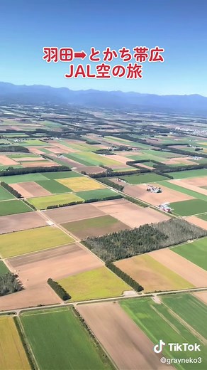 羽田空港➡︎とかち帯広空港への上空撮影。#日本航空#JAL#羽田空港#とかち帯広空港#上空から撮影