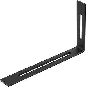 4 PCS 9-1/2" Black Adjustable L Corner Brace with M6 Slot, Heavy Duty Steel Slotted L Bracket for Fixing Furniture, Thickness 3/16", Max. Load 180 LB