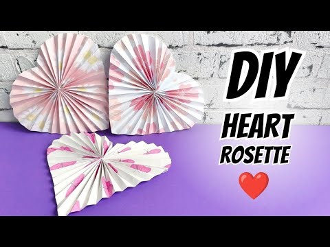 DIY Heart Rosette | Pleated Heart Paper Craft