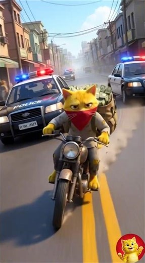 💀Bank Robbery Kitty | Ai #shorts #reels #funny #viral #viralvideo #comedy #yotubeshorts