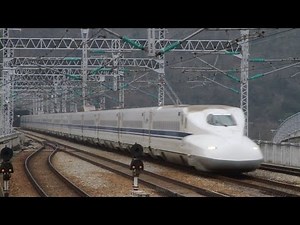 新幹線 N700系のぞみ28号 山陽新幹線 相生駅 高速通過 Shinkansen Series N700