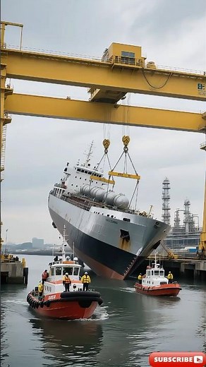 Shocking Moment: Ship Falls as Crane Cable Snaps #ShipFall, #CraneAccident