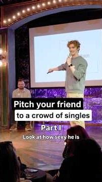 Friends get on stage to pitch their single friends to a crowd of singles #pitchandpair