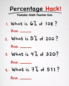 1.6M views · 6K reactions | Percentage Hack: Not Divisible by 10!!! #math #teachergon #percentage #mathtutor | Ako si Teacher Gon | Facebook