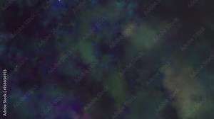 Flying through realistic nebula cloud with stars - Blue, purple and greenish colors. Generated and animated in Blender software. Stock Video