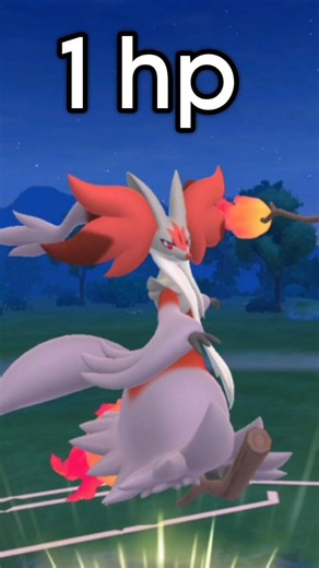 1.1 hp Shiny Max cp Mega Delphox vs grunt in Pokemon GO.