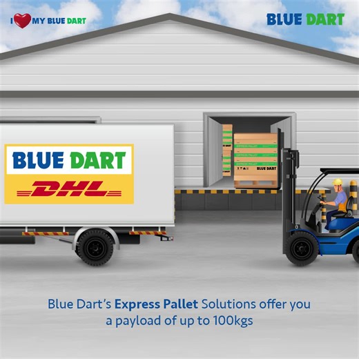 2.6K views · 172 reactions | Blue Dart Express Pallet solutions provide you with the convenience of shipping heavy packages up to 100 kgs seamlessly with weather-resistant & sturdy packaging. Book your shipment with Blue Dart today. #WeMoveSoYourWorldCanMove #IfItsImportantBlueDartIT #BlueDartIT | Blue Dart | Facebook