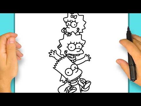 How to Draw Lisa Simpson, Maggie Simpson, and Bart Simpson | Step by Step Simple and Easy