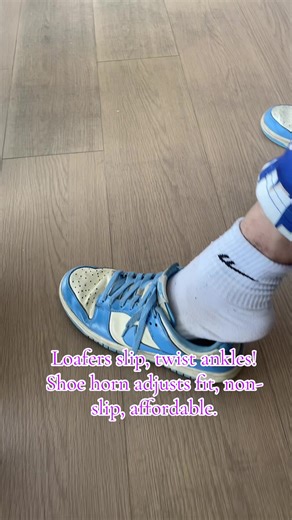 Loafers slip, twist ankles! Shoe horn adjusts fit, non-slip, affordable.#fyp #tiktok #funny #tiktokcybermonday #shoehorn