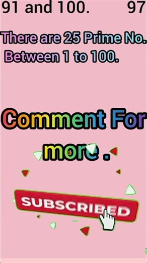 Prime Number between 1 and 100 #mathshorts #ytshorts #shorts