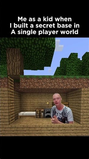 Me as a Kid Building a SECRET Base in Minecraft! #short #minecraft