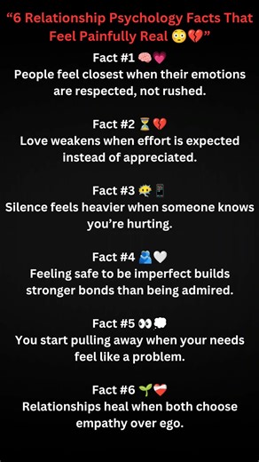 These 6 relationship facts explain emotions people struggle to say… 😔❤️‍🔥