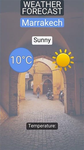 Weather in Marrakech 7 January 2026: Sunny (10°C)