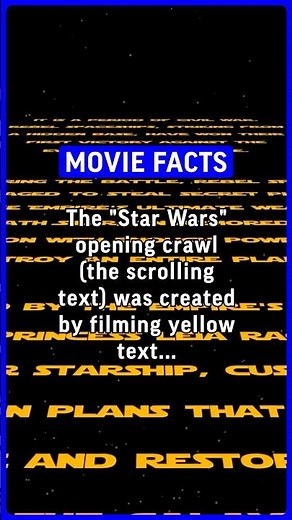 The "Star Wars" opening crawl (the scrolling text) was created by filming yellow text on a… #movie