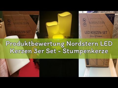 Produktbewertung Nordstern LED Kerzen 3er Set - Stumpenkerzen mit flackernden Licht und Timerfunktio