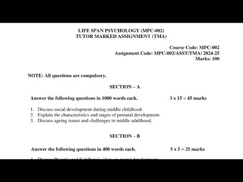 MPC-002 MAPC 1st Year Solved Assignment 2025 | IGNOU MAPC Complete Assignment Solution 2k25 Video