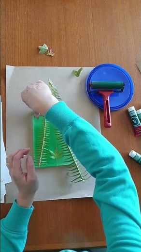 Gelli plate printing with leaves for beginners. Full tutorial on my channel Em Power Moore Art
