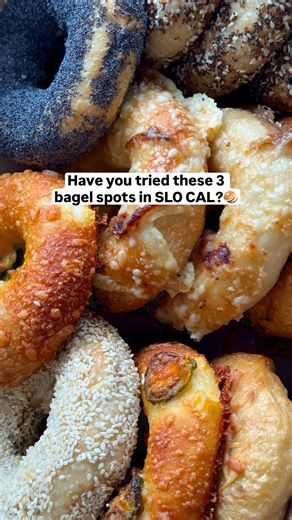 Carb lovers, this one’s for you 🥯👇 Three bagel spots in SLO CAL worth planning your morning around: 🥯 Salty Boy Bagels – 100% gluten free and celiac safe, baked in a dedicated gluten-free kitchen. New York–style bagels that are crusty, chewy, and proof that GF doesn’t mean sacrificing flavor. Pick up at multiple locations including the Downtown SLO Farmers’ Market and Morro Bay Farmers’ Market, or get delivery throughout SLO County on Fridays. 🥯 Shell Beach Micro Bakery – A handcrafted micro