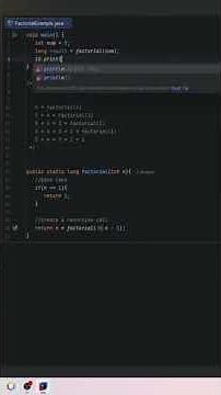 Factorial Calculator using Recursion in Java #java #coding
