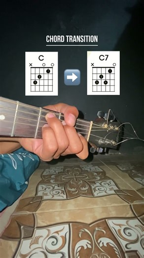 C to C7 Chord Transition on Guitar