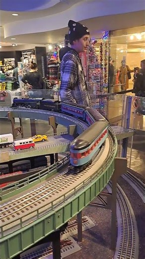 reverse train model at Train Show
