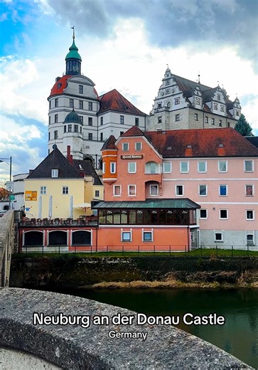 Schloss Neuburg an der Donau is one of the most beautiful Renaissance castles in Bavaria. It is located on a high hill above the town of Neuburg an der Donau and the Danube River. The castle was rebuilt in the 16th century and became the residence of the princes of Palatinate-Neuburg. Today visitors can see elegant halls, the courtyard, and the famous fresco decorations on the inner walls. #castle #medieval #renaissance #germany #travel