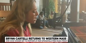 Longmeadow native Brynn Cartelli performing at MGM’s Free Music Friday