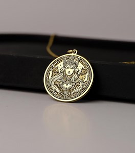14K Gold Freya Necklace: Norse Goddess Freyja Pendant, Viking Jewelry - Etsy