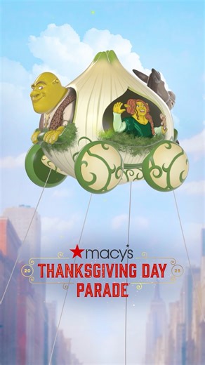 What are you doing in my Balloon?! Catch Shrek, Donkey and Fiona in the Macy's Thanksgiving Day Parade on NBC & Peacock, Thurs. Nov. 27, 8:30am–noon in all time zones. #MacysParade | Shrek