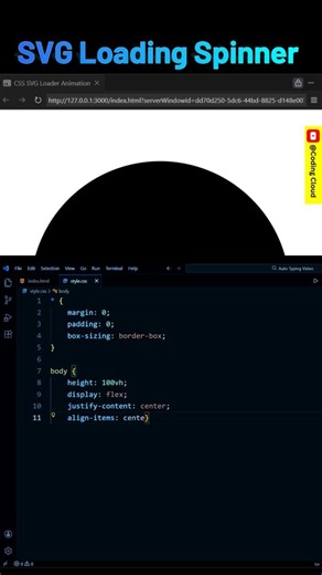 SVG Loading Spinner Using HTML & CSS | #shortsfeed