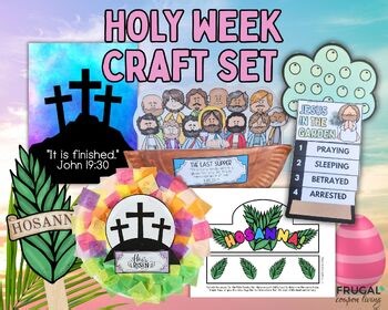 Easter Week Craft Bundle, 5 Christian Holy Week Activities, Digital Download