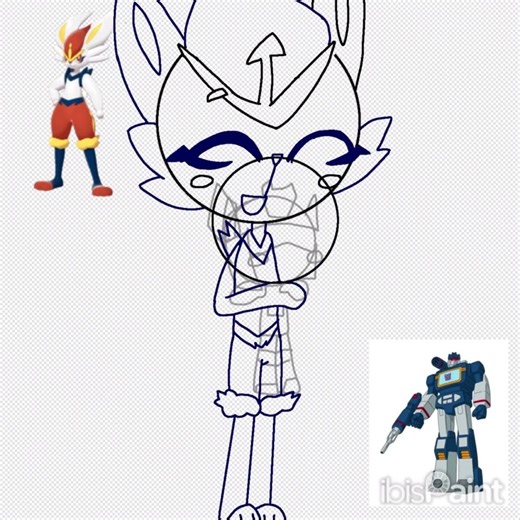 Cinderace and soundwave😊💙❤️‍🔥 #pokemongo #transformers #soundwave #ibispaint