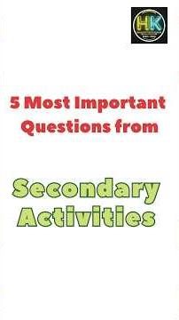 Secondary Activities Class 12 Geography Most Important Questions for 2025 Board Exam #2025boardexam
