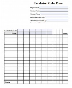 Tupperware Fundraiser Order Form Template