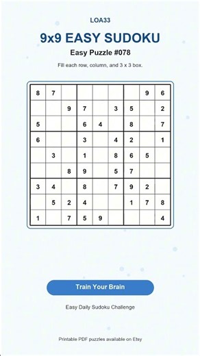 Easy Sudoku Challenge #078