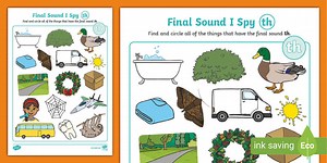 Final Sounds I Spy Activity: Digraph th